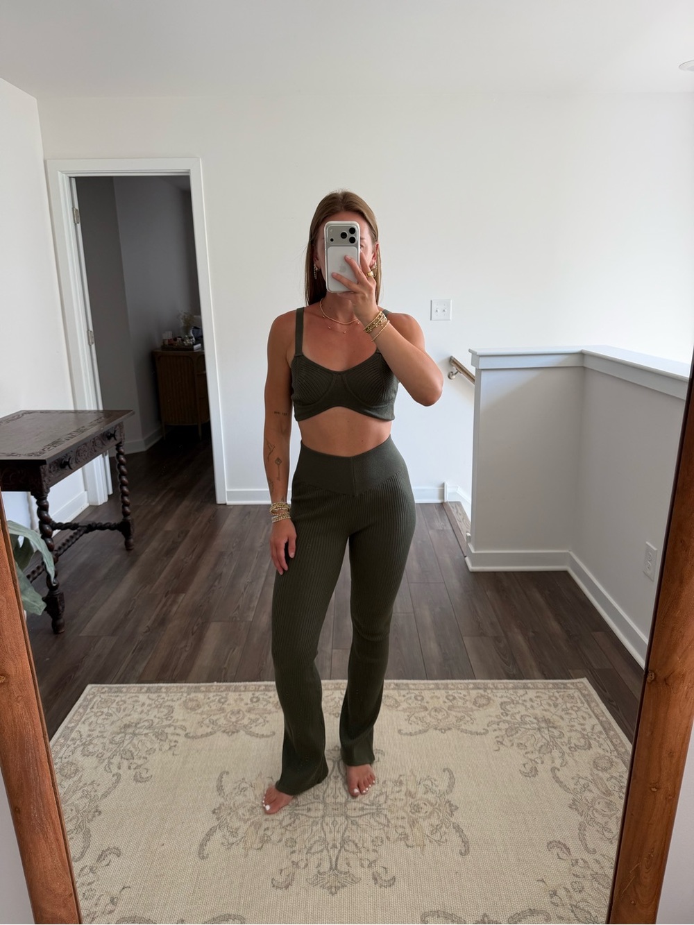 Beach Riot Olive Ribbed Wide Leg Pants - Picture 4 of 4